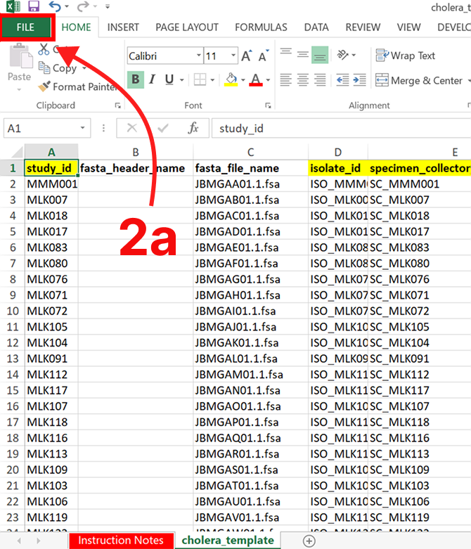 Excel File menu - Export option
